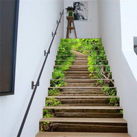 13pcs/set 3D Mountain Path Stair Stickers Waterproof Removable Self-adhesive Wall Floor Decal DIY Home Decor Decorative Sticker