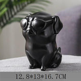 French Bulldog Statue Animals Golden Wings Black Dog Art Sculpture Ceramics Craft Nordic Modern Home Decor Ornament R4312