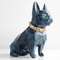 European Style Geometry French Bulldog Resin Statue Money Box Creative Home Decor Coin Storage Box Child Gift Piggy Bank WX3