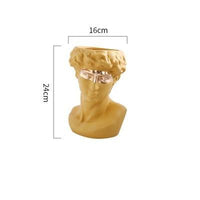 Retro Arts David Art Sculpture David Vase Abstract Greek Portrait Flower Pot Resin Vase Home Decor Flower Arrangement Orn R4597