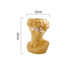 Retro Arts David Art Sculpture David Vase Abstract Greek Portrait Flower Pot Resin Vase Home Decor Flower Arrangement Orn R4597