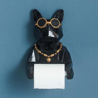 3D Animal Dog Statue Sculpture Wall Decor Tissue Holder Home Decoration Accessories Bathroom Hang Figurine Roll Paper Tissue Box