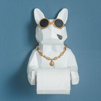 3D Animal Dog Statue Sculpture Wall Decor Tissue Holder Home Decoration Accessories Bathroom Hang Figurine Roll Paper Tissue Box