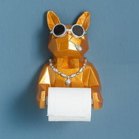 3D Animal Dog Statue Sculpture Wall Decor Tissue Holder Home Decoration Accessories Bathroom Hang Figurine Roll Paper Tissue Box