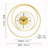 Large Nordic Modern Design Wall Clock Decor Minimalist Metal Gold Wall Clock Living Room Creative Wand Klok Home Watch JJ60WC