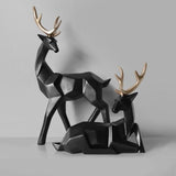 Cerf porte-bonheur créatif en résine | Style nordique 3D, géométrie solide, ornements d'artisanat pour décoration, Figurines de bureau