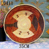 30 cm-39 cm Round Rustic Hand-woven Straw Designer Model Room Background Wall Hanging Decoration Fruit Plate Bowls