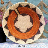 30 cm-39 cm Round Rustic Hand-woven Straw Designer Model Room Background Wall Hanging Decoration Fruit Plate Bowls