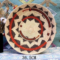 30 cm-39 cm Round Rustic Hand-woven Straw Designer Model Room Background Wall Hanging Decoration Fruit Plate Bowls