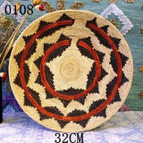 30 cm-39 cm Round Rustic Hand-woven Straw Designer Model Room Background Wall Hanging Decoration Fruit Plate Bowls