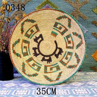 30 cm-39 cm Round Rustic Hand-woven Straw Designer Model Room Background Wall Hanging Decoration Fruit Plate Bowls