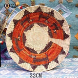 30 cm-39 cm Round Rustic Hand-woven Straw Designer Model Room Background Wall Hanging Decoration Fruit Plate Bowls