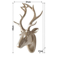 Original European Animal Deer Head Antelope Hanging Stereo Creative Living Room Mural Wall Background Decoration Resin Craft