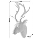 Original European Animal Deer Head Antelope Hanging Stereo Creative Living Room Mural Wall Background Decoration Resin Craft